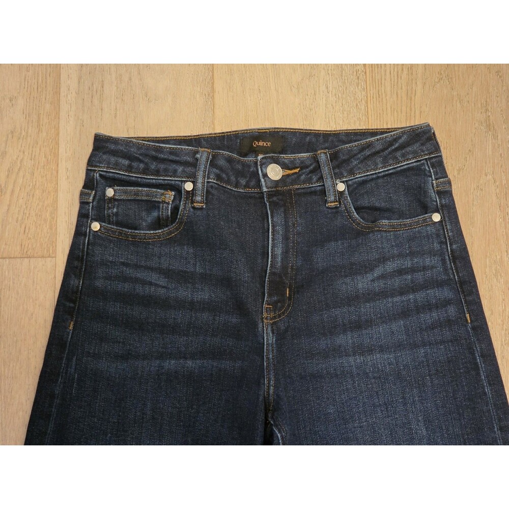 Quince Bella Stretch Wide Leg Jeans Womens 29 Midnight Blue Organic Cotton - Picture 3 of 10